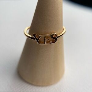 YES NO gold adjustable band ring - fashion jewelry - teen fashion